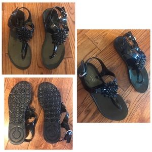 Coach Hilda black beaded jelly sandals